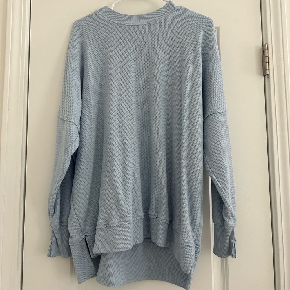 Aerie Blue Crew Neck Sweater Soft Cotton Blend